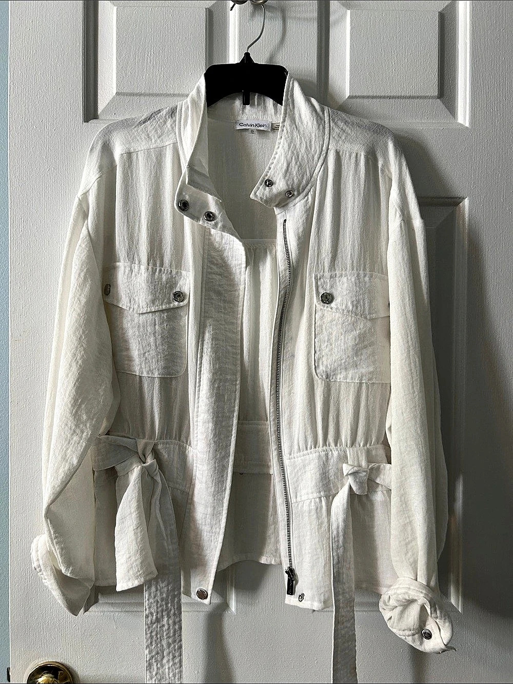 Calvin Klein Utility Jacket in White Size XL Like New
